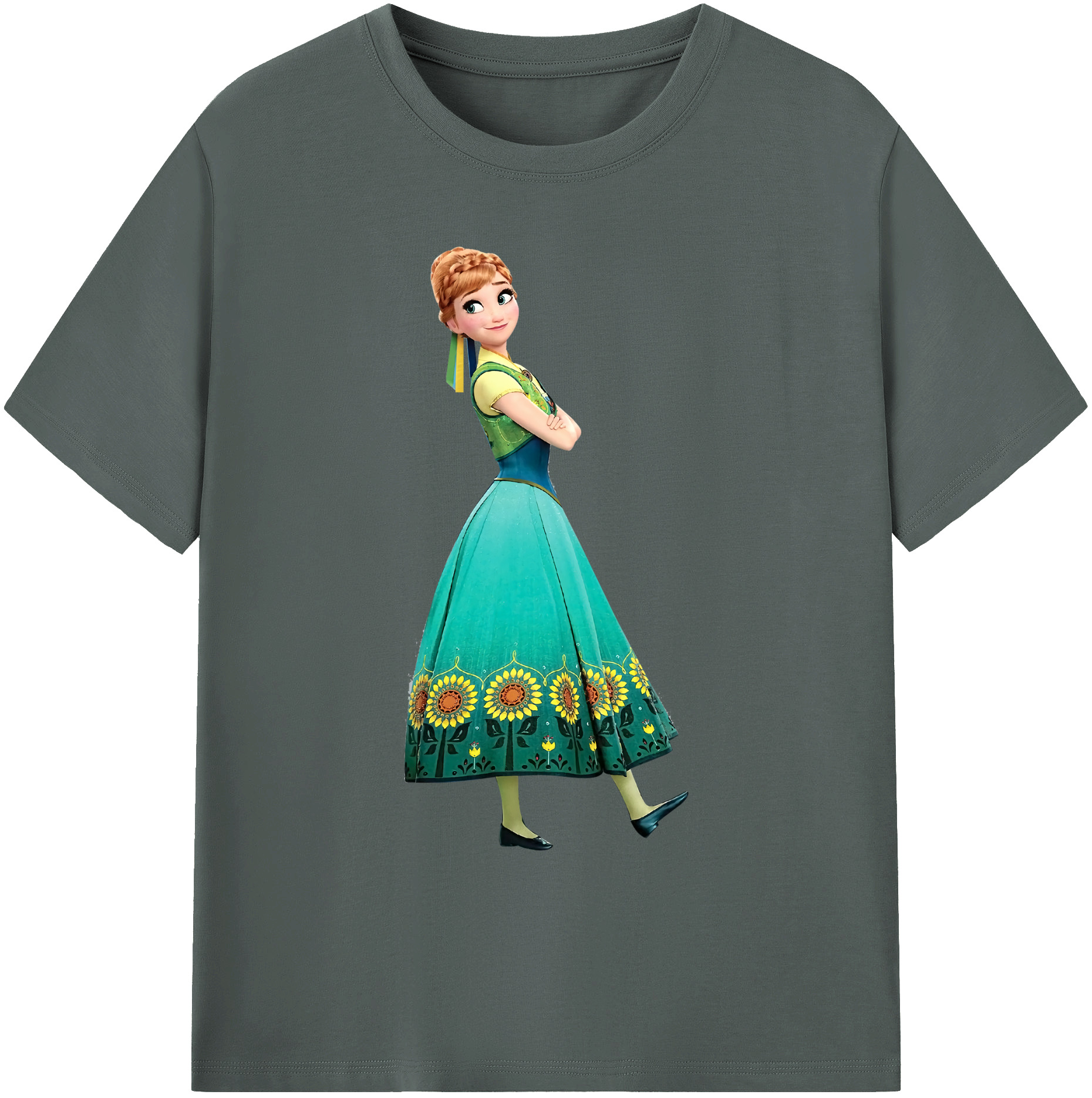 （画像用） アナと雪の女王 アンナ エルサ Frozen Anna Elsa 綿100％ メンズ半袖Tシャツ｜肌触りやわらか＆通気性